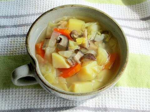玄米菜食☆キノコ入り野菜スープ